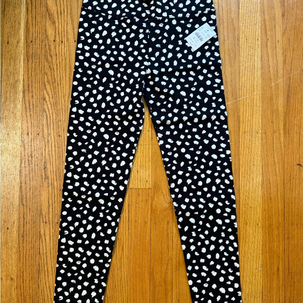 J. Crew Black and White Spotted Leggings